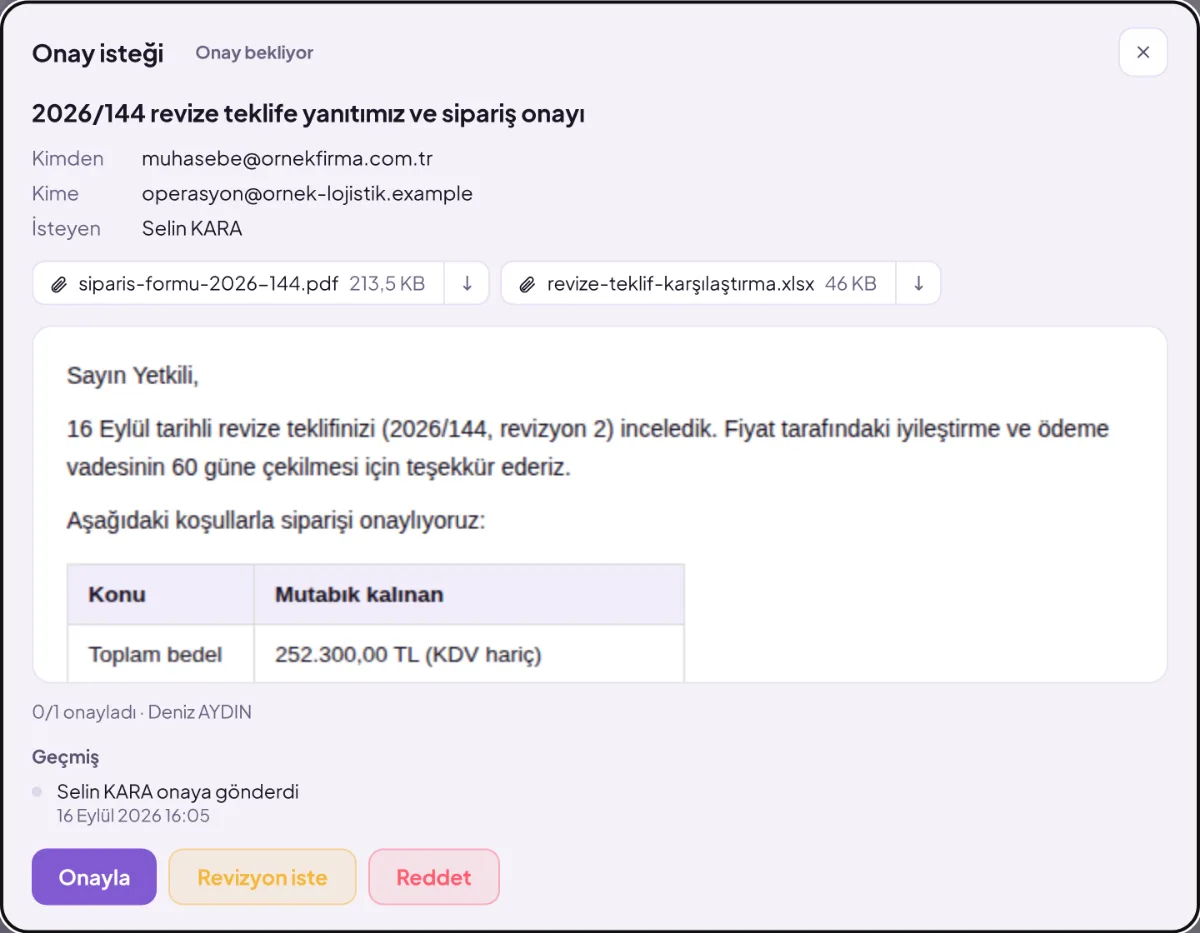 SmartMail send approval request